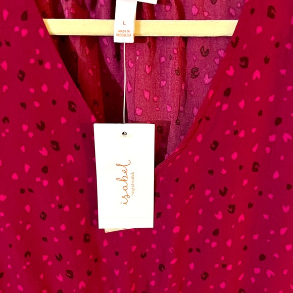 Ladies Isabel Maternity Blouse, Size Large, Maroon, NWT, Very Cute - Picture 2 of 4